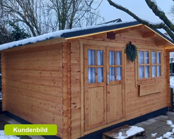 Tuinhuisje Houten schuurtje Gereedschapshuisje Blokhut 4x4m 28mm - Imagen 4