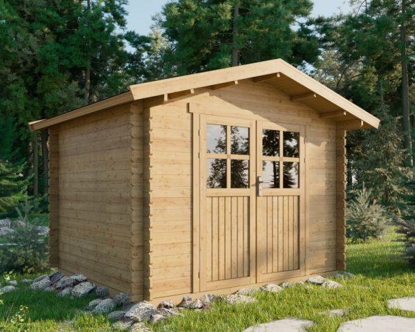 Tuinhuisje Houten schuur Gereedschapsschuur Blokhut 3x2,5m 28mm - Afbeelding 2