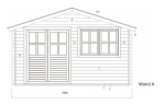 Tuinhuisje Houten schuurtje Gereedschapshuisje Blokhut 4x4m 28mm - Imagen 2