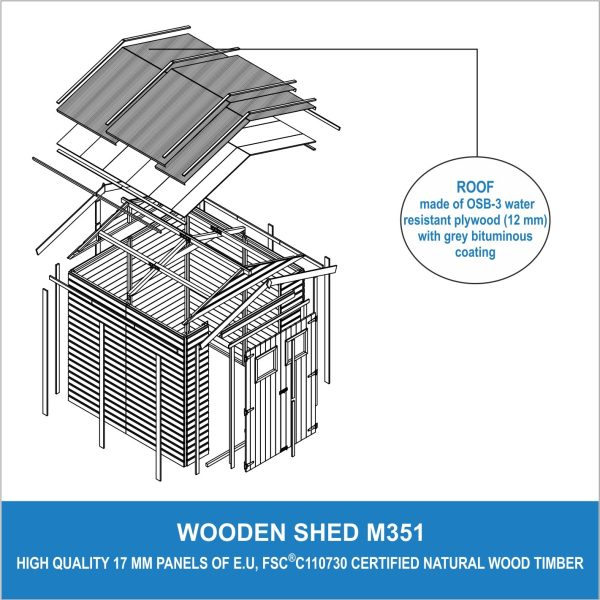 Timbela M351 Houten Tuinschuur 4,08m2 - Afbeelding 2