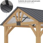 Gardiun Pérgola de Jardín Fénix 12 m2 300x401x282 cm Madera Laminada | Postes de 14x14 cm | Cubierta de Acero | Fijación Incluida - Imagen 2