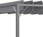 Outsunny Cenador de jardín 4x3 M con Diseño de Lamas superior - Imagen 2