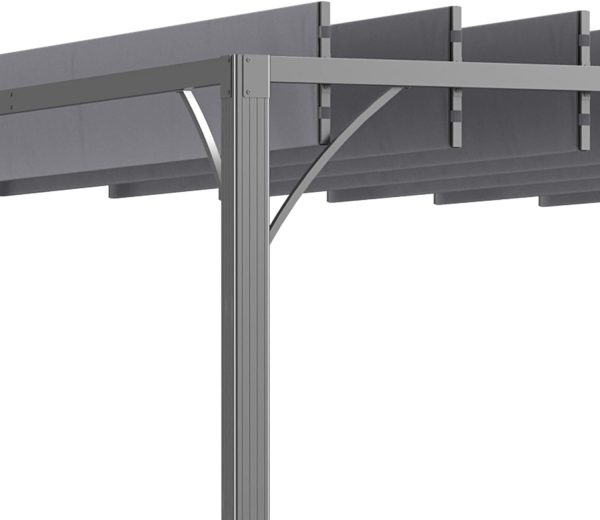 Outsunny Cenador de jardín 4x3 M con Diseño de Lamas superior - Imagen 2