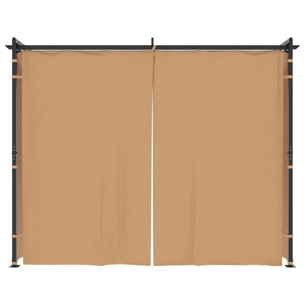 vidaXL Cenador con cortinas acero gris taupe 3x3 m - Image 5