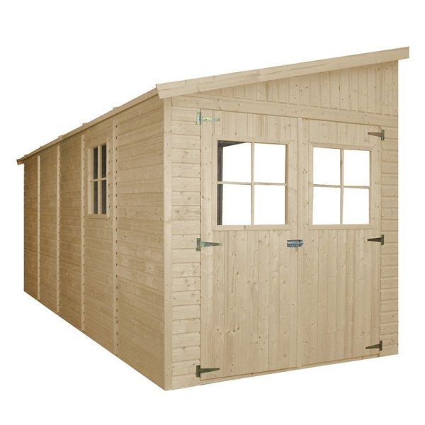 Caseta de madera - Cobertizo leo, 17 mm, 201x493 cm. 9,9m² - casetas de jardin – Image 1
