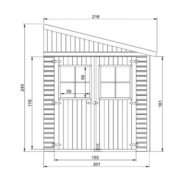 Caseta de madera - Cobertizo leo, 17 mm, 201x493 cm. 9,9m² - casetas de jardin – Image 2