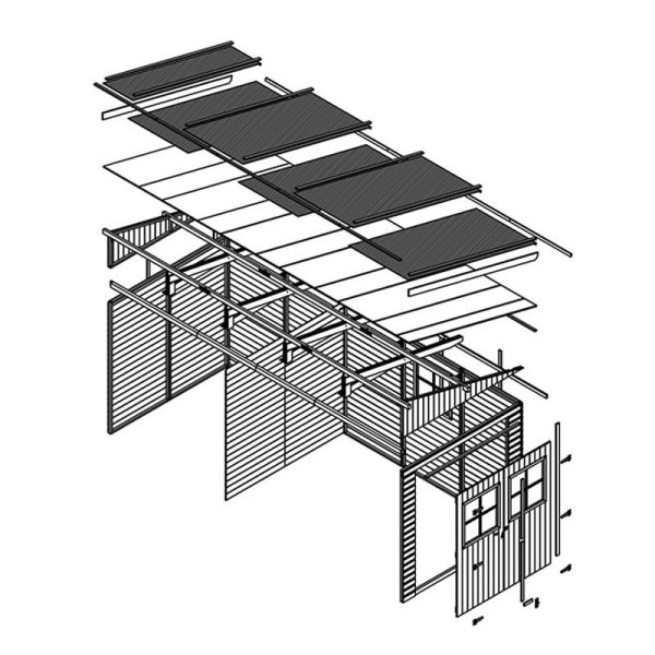 Caseta de madera - Cobertizo leo, 17 mm, 201x493 cm. 9,9m² - casetas de jardin – Image 6