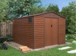Cobertizo de jardín de acero galvanizado con efecto madera - 8,94 m² - ADELMO