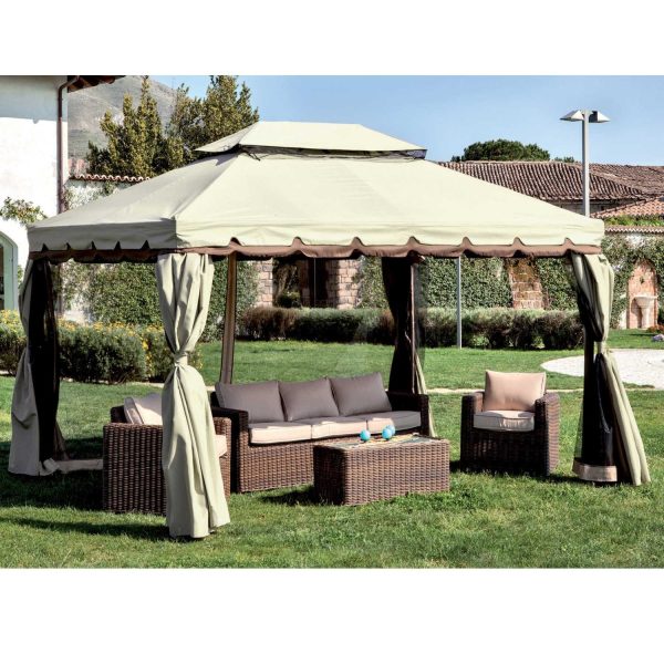CENADOR aluminio 3 x 4 SAHARA aventura con láminas laterales y mosquitera superior PVC - Image 1
