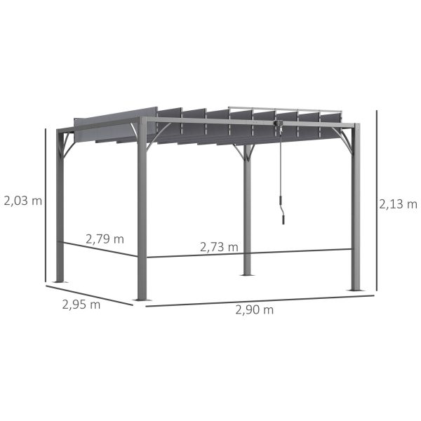 Pérgola Outsunny 290x295x213 cm - Image 3