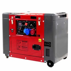 GeoTech Pro DGP8500SE-3 - Generador de corriente silencioso con ruedas y AVR 6 kW - Continua 5.5 kW Full-Power + ATS monofásico