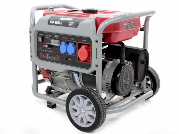GeoTech Pro GGP 8000-3 Generador de corriente con ruedas y AVR 6.5 kW - Afbeelding 3