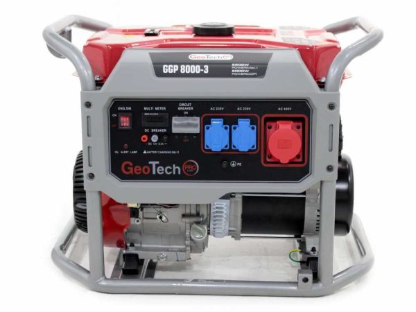 GeoTech Pro GGP 8000-3 Generador de corriente con ruedas y AVR 6.5 kW - Afbeelding 4