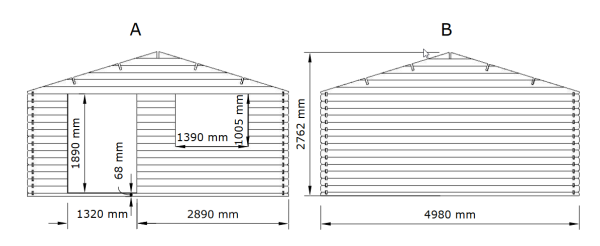Tuinhuisje Houten schuur Blokhut 5x4m 35mm - Imagen 4