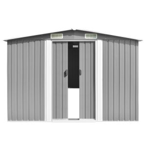 Tuinhuis 257x580x181 cm Metaalgrijs