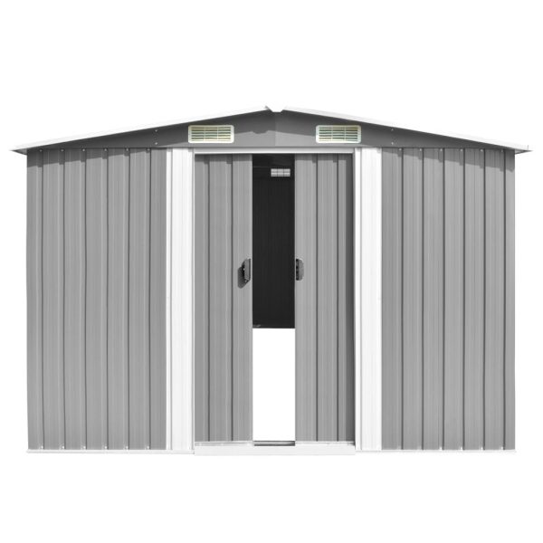 Tuinhuis 257x580x181 cm Metaalgrijs - Imagen 1