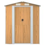 Garden Shed Light Brown 192x855x223 Cm Galvanised Steel - Imagen 4