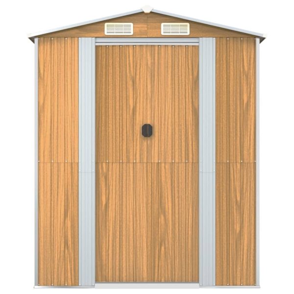 Garden Shed Light Brown 192x855x223 Cm Galvanised Steel - Imagen 4