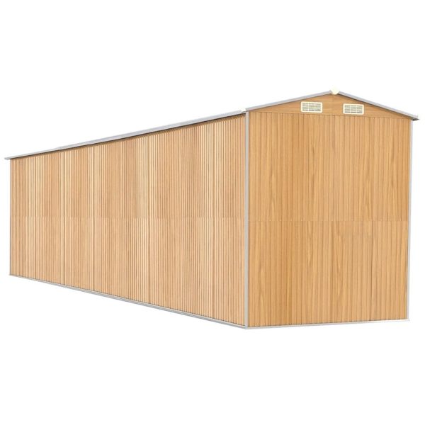Garden Shed Light Brown 192x855x223 Cm Galvanised Steel - Imagen 2