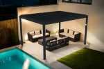 Pérgola bioclimática motorizada de aluminio gris Santa - Image 5