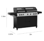 Barbacoa de gas natural upsilon de 6 quemadores y 28,2 kw de - Afbeelding 7