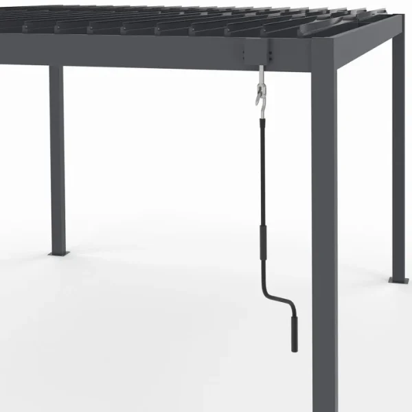 Pérgola con lamas orientables 3x4 M gris antracita - Imagen 3